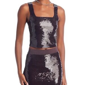 A.L.C. Brown Sequin Tank Top Size M | Sparkly Party Top